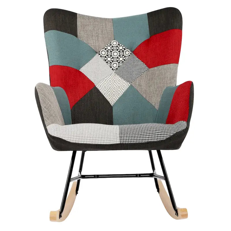 Sillón reclinable tapizado de retazos, sillón decorativo cómodo