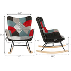Sillón reclinable tapizado de retazos, sillón decorativo cómodo