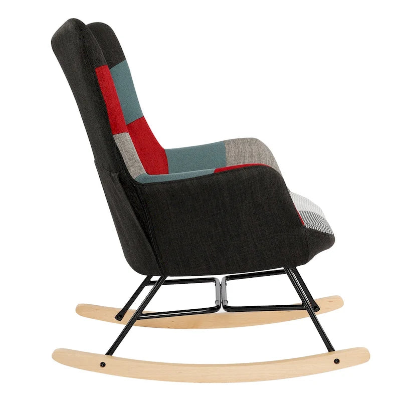 Sillón reclinable tapizado de retazos, sillón decorativo cómodo