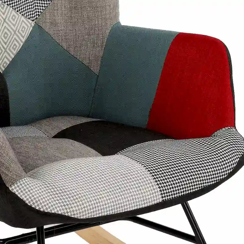Sillón reclinable tapizado de retazos, sillón decorativo cómodo