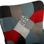Sillón reclinable tapizado de retazos, sillón decorativo cómodo