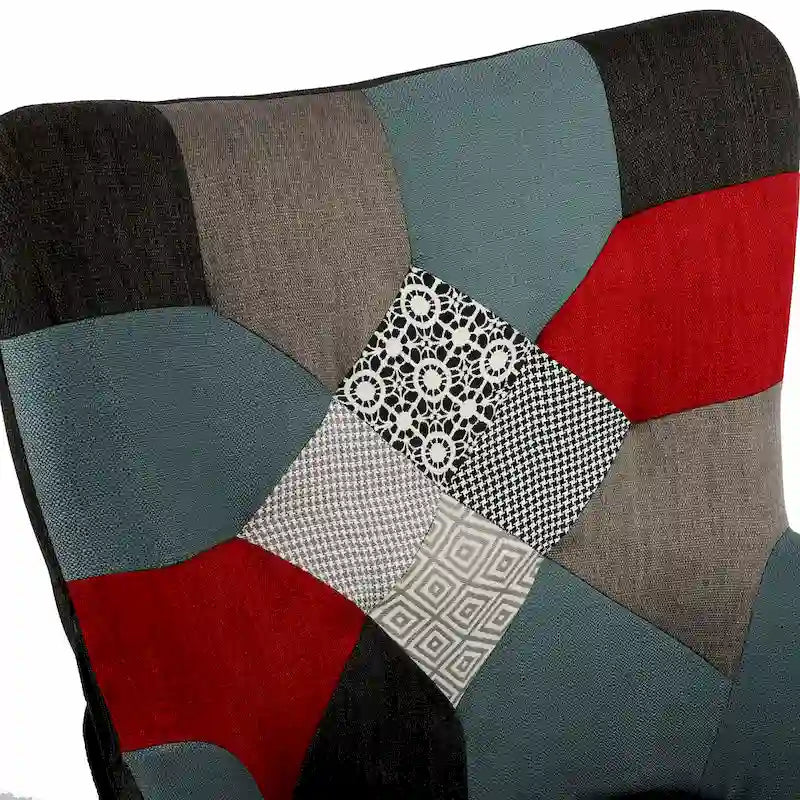Sillón reclinable tapizado de retazos, sillón decorativo cómodo