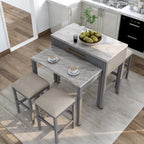 Mesa de comedor de madera gris Delware Farmhouse de 39 pulgadas de altura de mostrador