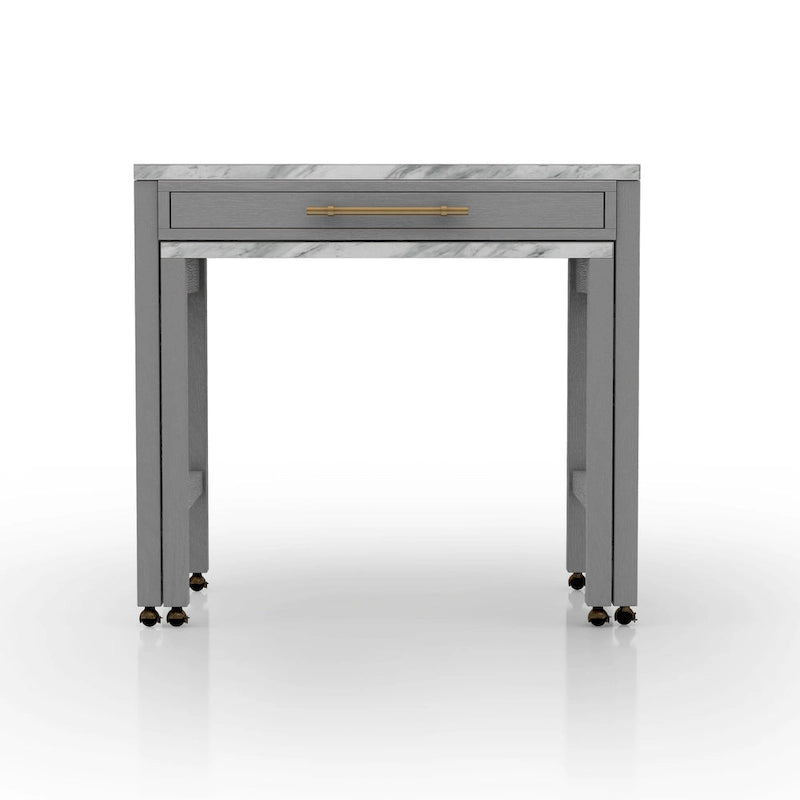 Mesa de comedor de madera gris Delware Farmhouse de 39 pulgadas de altura de mostrador