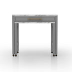 Mesa de comedor de madera gris Delware Farmhouse de 39 pulgadas de altura de mostrador