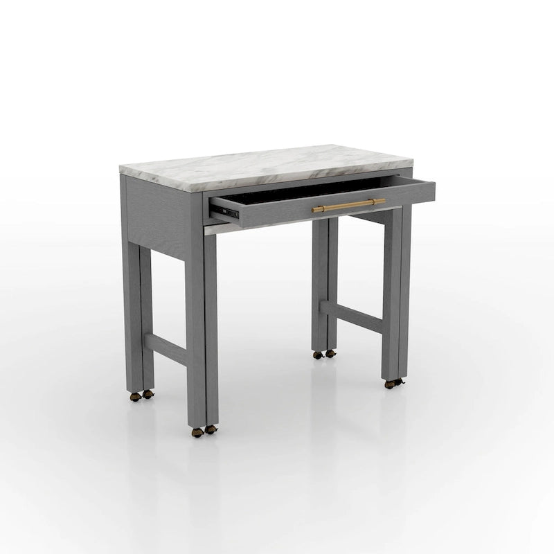 Mesa de comedor de madera gris Delware Farmhouse de 39 pulgadas de altura de mostrador