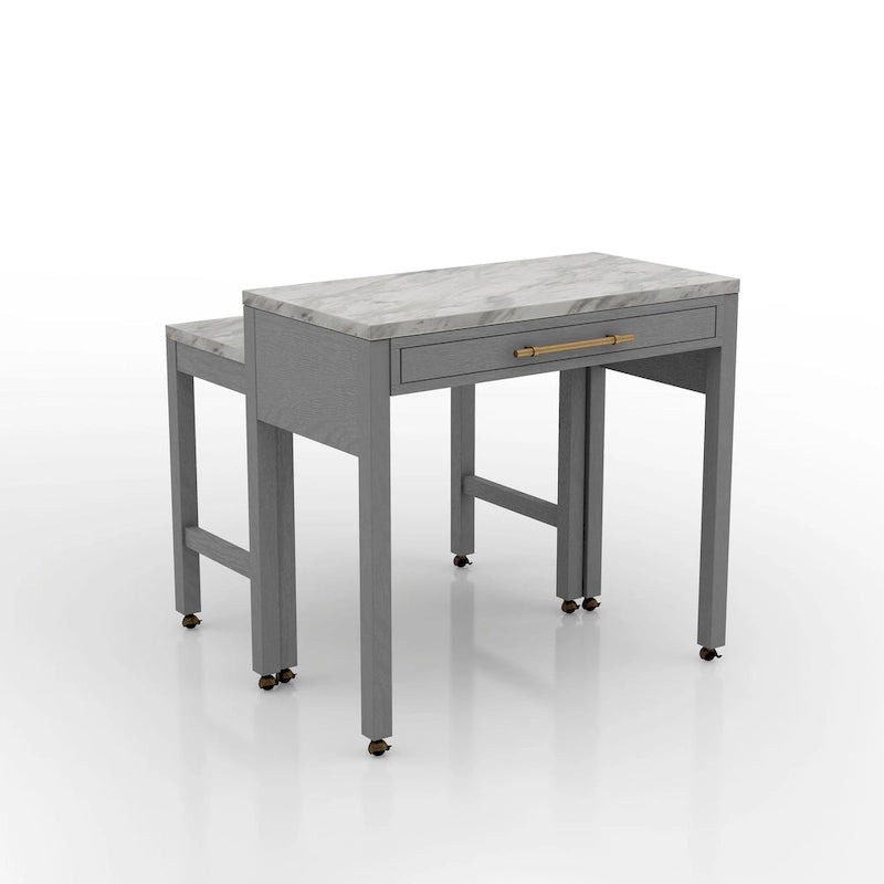 Mesa de comedor de madera gris Delware Farmhouse de 39 pulgadas de altura de mostrador