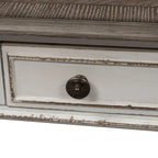 Mesa de cóctel rectangular blanca antigua Magnolia Manor