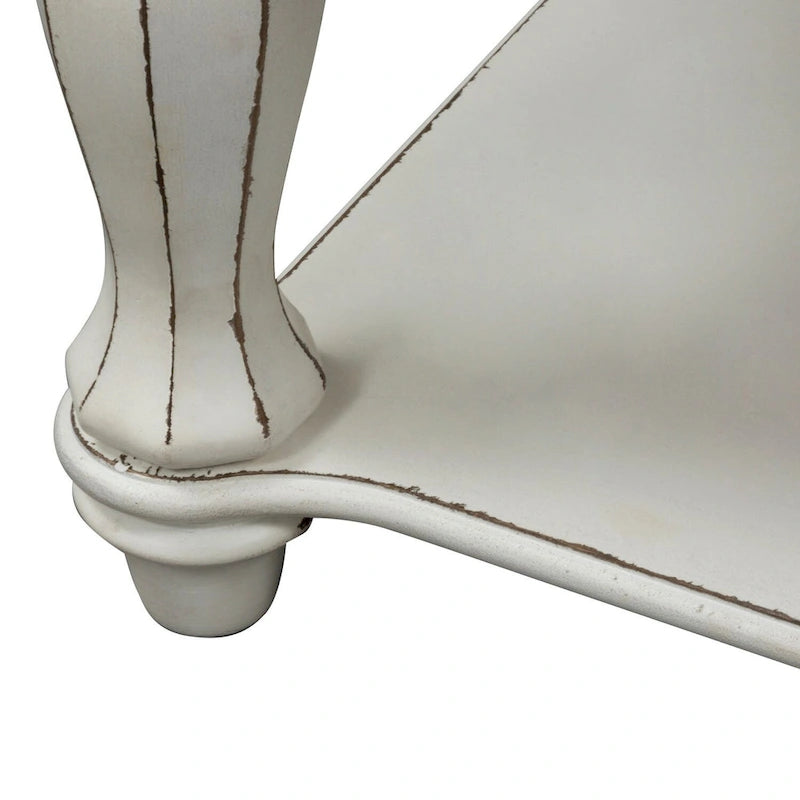 Mesa de cóctel rectangular blanca antigua Magnolia Manor