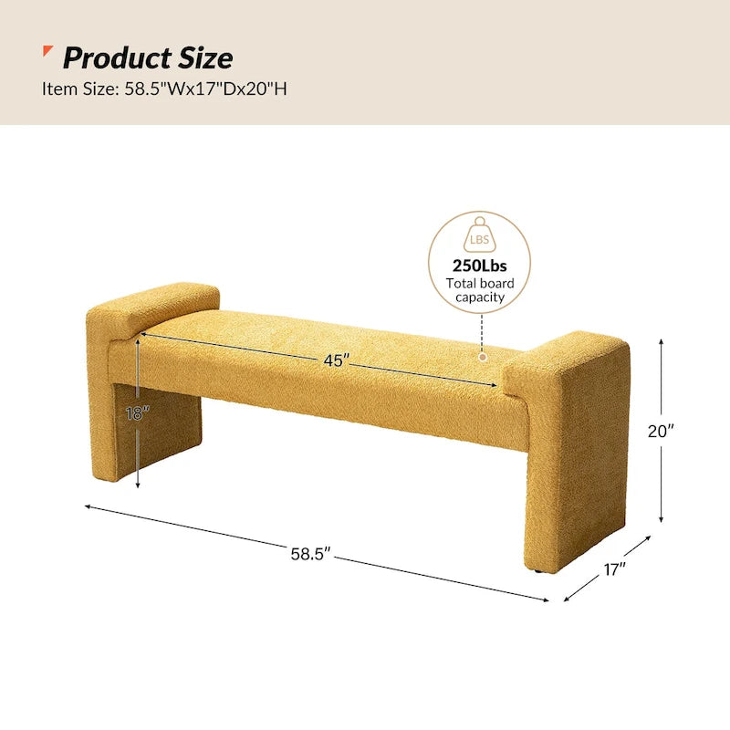Banco tapizado de dormitorio Roland