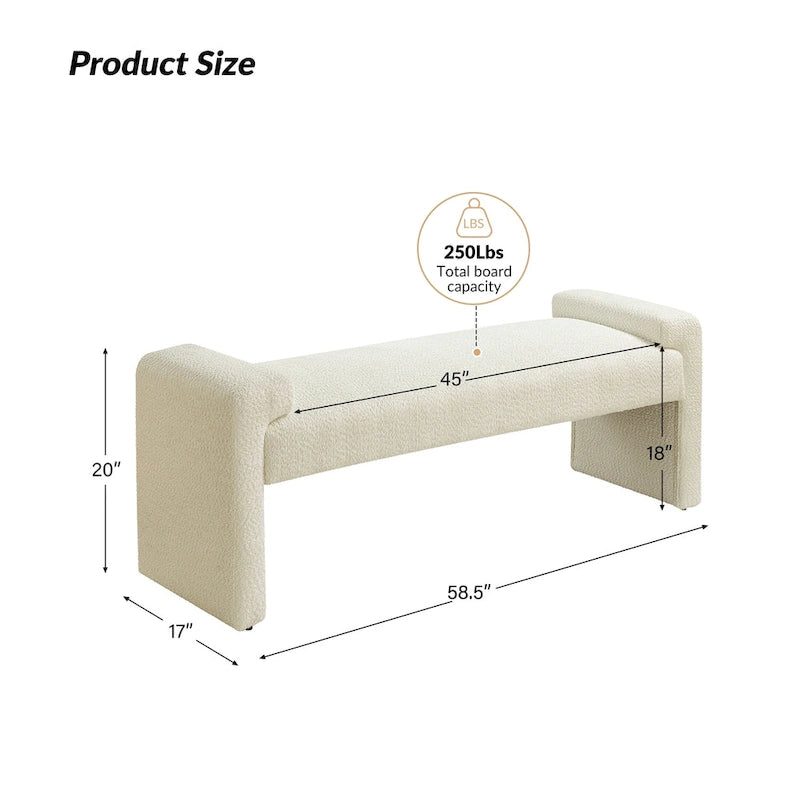 Banco tapizado de dormitorio Roland