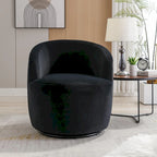 Sillón giratorio de terciopelo tipo barril con anillo de metal con recubrimiento en polvo