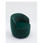 Sillón giratorio de terciopelo tipo barril con anillo de metal con recubrimiento en polvo