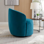 Sillón giratorio de terciopelo tipo barril con anillo de metal con recubrimiento en polvo