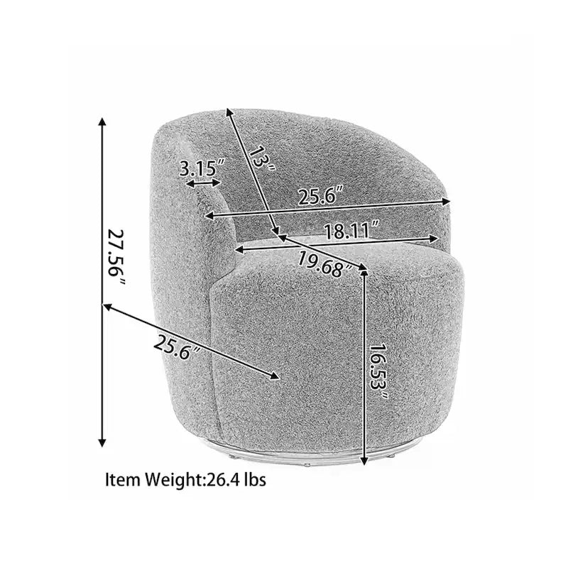 Sillón giratorio de terciopelo tipo barril con anillo de metal con recubrimiento en polvo