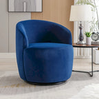 Sillón giratorio de terciopelo tipo barril con anillo de metal con recubrimiento en polvo