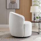Sillón giratorio de terciopelo tipo barril con anillo de metal con recubrimiento en polvo