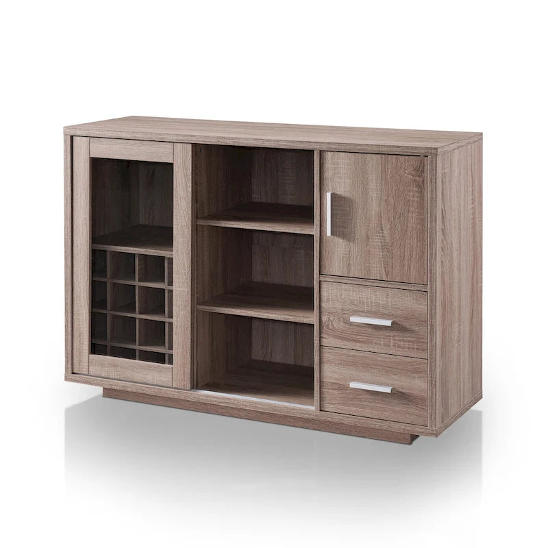 Bufé de comedor de madera con estantes y cajones de almacenamiento, organizador de aparador de cocina para comedor