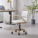 Silla de escritorio CAROCC Gold para oficina en casa con cojín decorativo