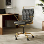 Silla de escritorio CAROCC Gold para oficina en casa con cojín decorativo