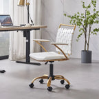 Silla de escritorio CAROCC Gold para oficina en casa con cojín decorativo