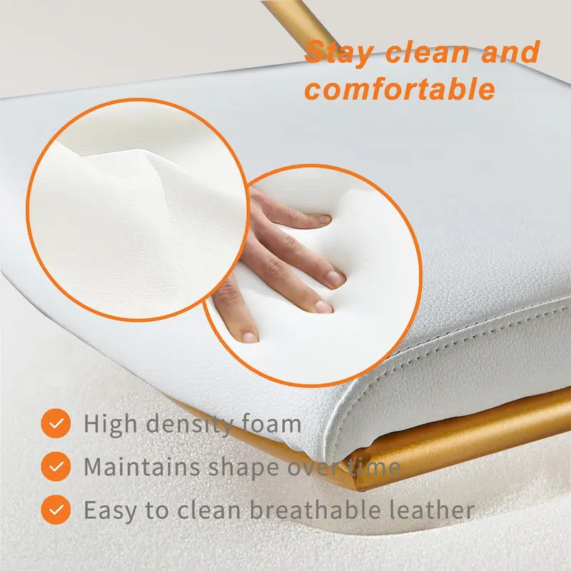 Silla de escritorio CAROCC Gold para oficina en casa con cojín decorativo