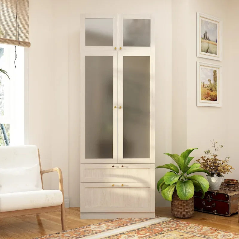 Armario de cristal esmerilado grande combinado: Armarios con opciones de guardarropa versátiles