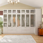 Armario de cristal esmerilado grande combinado: Armarios con opciones de guardarropa versátiles