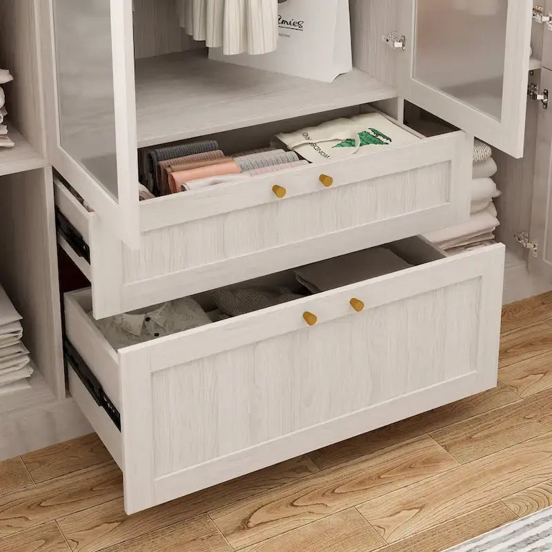 Armario de cristal esmerilado grande combinado: Armarios con opciones de guardarropa versátiles