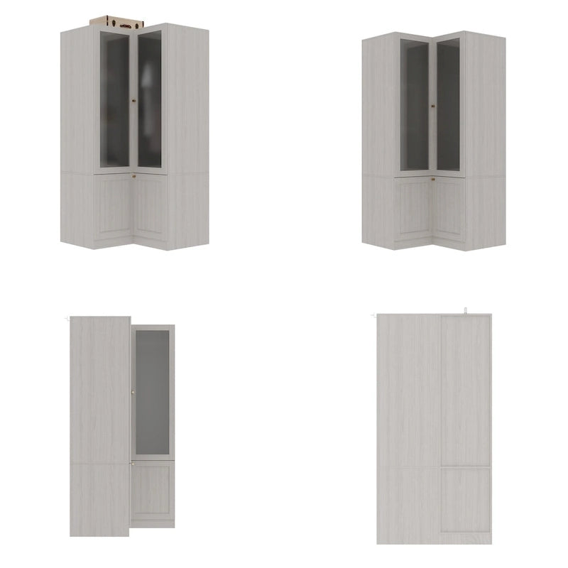 Armario de cristal esmerilado grande combinado: Armarios con opciones de guardarropa versátiles