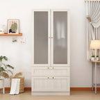 Armario de cristal esmerilado grande combinado: Armarios con opciones de guardarropa versátiles