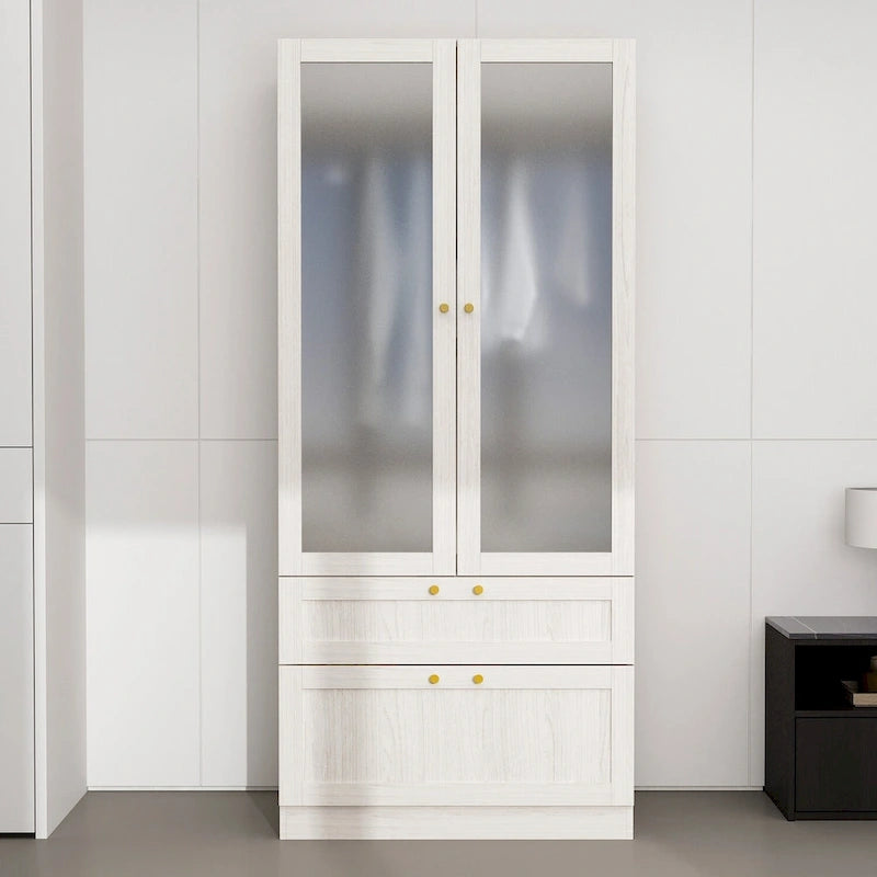 Armario de cristal esmerilado grande combinado: Armarios con opciones de guardarropa versátiles