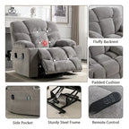 Sillón reclinable eléctrico Power Lift con masaje y calor para adultos mayores con 2 portavasos