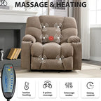 Sillón reclinable eléctrico Power Lift con masaje y calor para adultos mayores con 2 portavasos