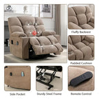 Sillón reclinable eléctrico Power Lift con masaje y calor para adultos mayores con 2 portavasos