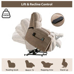 Sillón reclinable eléctrico Power Lift con masaje y calor para adultos mayores con 2 portavasos
