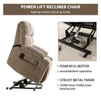 Sillón reclinable eléctrico Power Lift con masaje y calor para adultos mayores con 2 portavasos