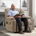 Sillón reclinable eléctrico Power Lift con masaje y calor para adultos mayores con 2 portavasos
