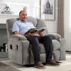 Sillón reclinable eléctrico Power Lift con masaje y calor para adultos mayores con 2 portavasos