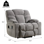Sillón reclinable eléctrico Power Lift con masaje y calor para adultos mayores con 2 portavasos
