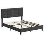 Estructuras de cama individual tapizadas en lino con soporte de listones de madera maciza