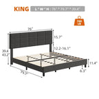 Estructuras de cama individual tapizadas en lino con soporte de listones de madera maciza