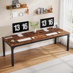78.8 Escritorio extra largo para 2 personas con patas de metal para oficina en casa o dormitorio