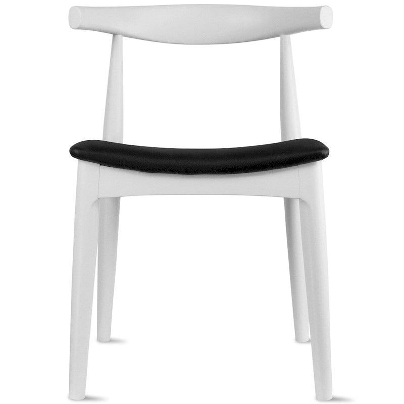 Sillas de comedor de madera oscura de nogal con asiento acolchado de cuero sintético o tela beige, para sala de estar, dormitorio, cocina o como sillas auxiliares de escritorio.