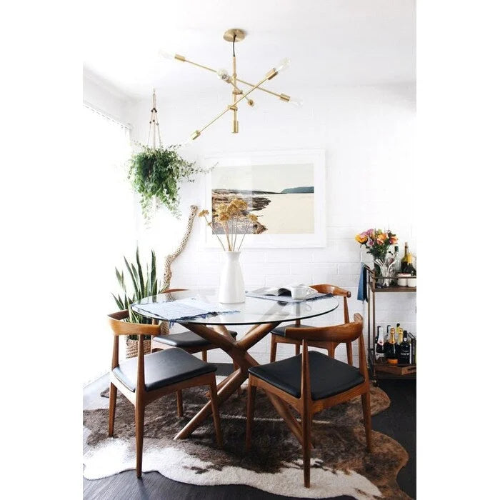 Sillas de comedor de madera oscura de nogal con asiento acolchado de cuero sintético o tela beige, para sala de estar, dormitorio, cocina o como sillas auxiliares de escritorio.