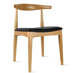 Sillas de comedor de madera oscura de nogal con asiento acolchado de cuero sintético o tela beige, para sala de estar, dormitorio, cocina o como sillas auxiliares de escritorio.