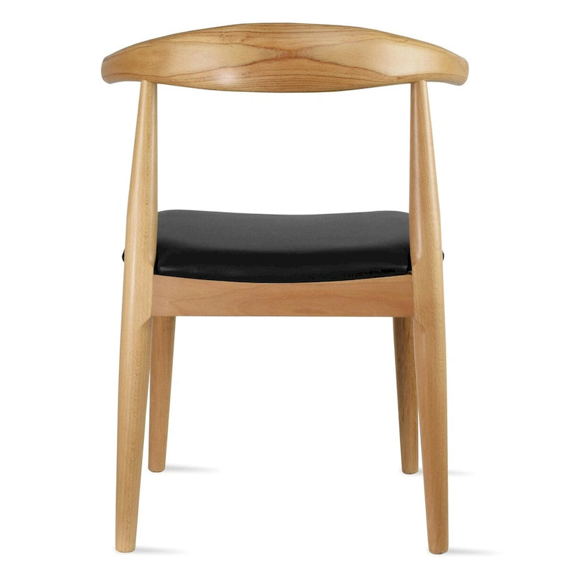 Sillas de comedor de madera oscura de nogal con asiento acolchado de cuero sintético o tela beige, para sala de estar, dormitorio, cocina o como sillas auxiliares de escritorio.