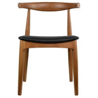 Sillas de comedor de madera oscura de nogal con asiento acolchado de cuero sintético o tela beige, para sala de estar, dormitorio, cocina o como sillas auxiliares de escritorio.