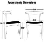 Sillas de comedor de madera oscura de nogal con asiento acolchado de cuero sintético o tela beige, para sala de estar, dormitorio, cocina o como sillas auxiliares de escritorio.