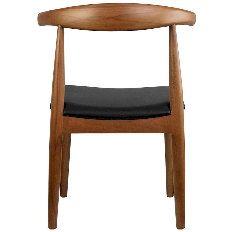 Sillas de comedor de madera oscura de nogal con asiento acolchado de cuero sintético o tela beige, para sala de estar, dormitorio, cocina o como sillas auxiliares de escritorio.